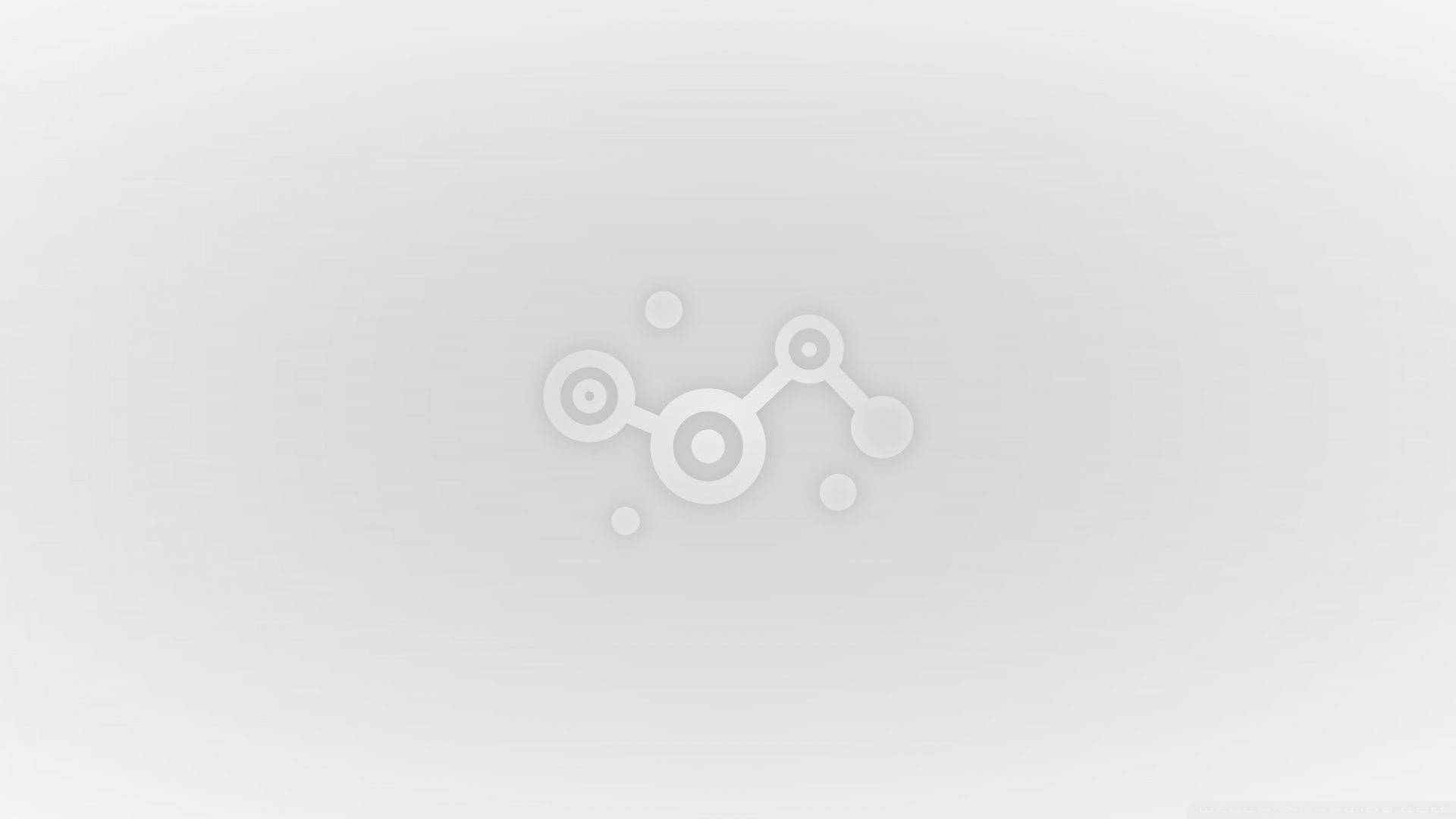 Molecules 桌布 壁紙 — 極簡抽象桌布，帶有柔和灰色漸變和居中微妙的分子結構圖示。