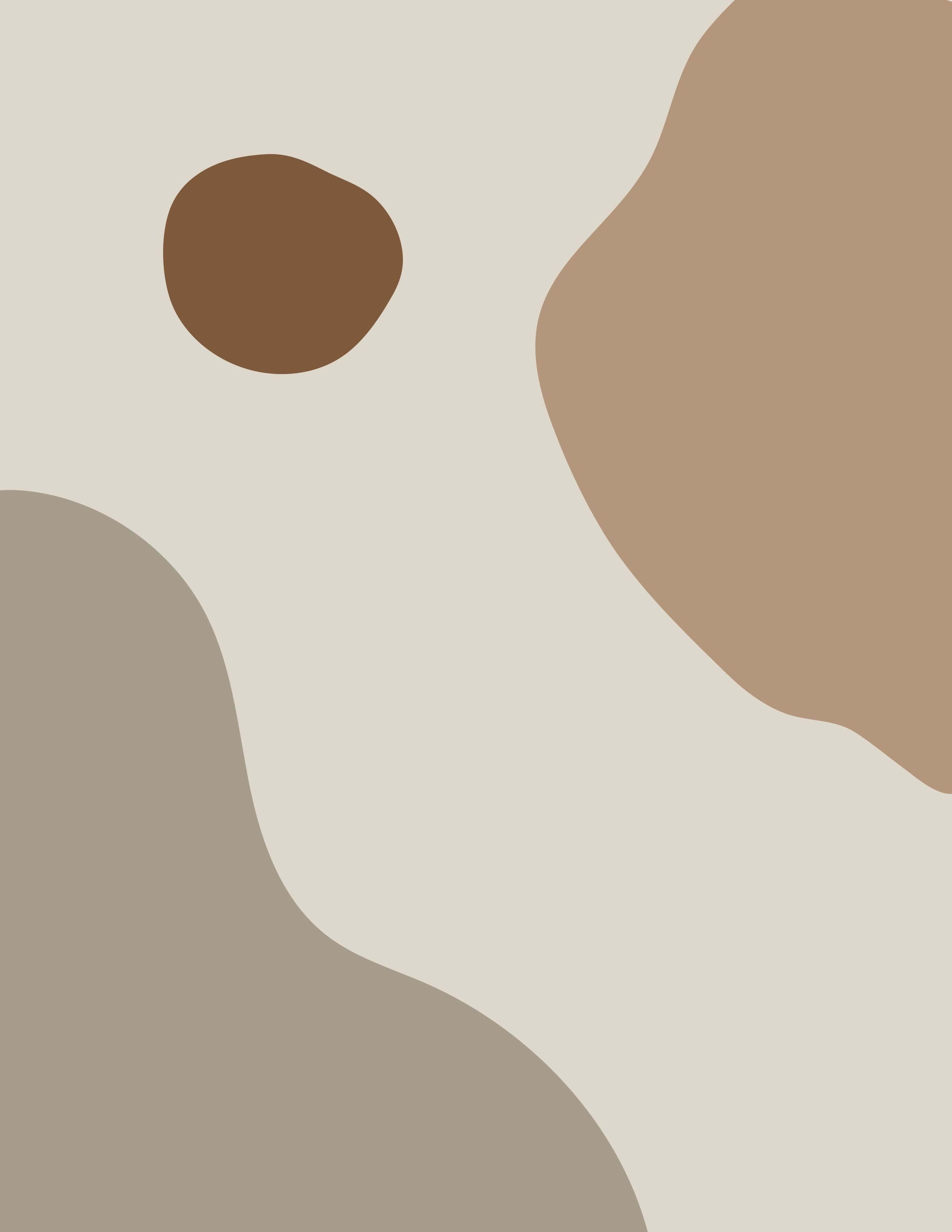 Neutral Colors 桌布 壁紙 — 極簡抽象構圖，以柔和米色、棕色和灰褐色有機形狀點綴於淺色中性背景上。
