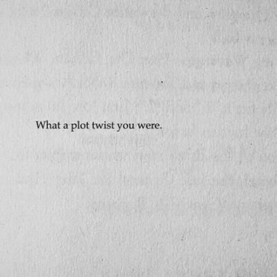 語錄 桌布 壁紙 — 極簡文字藝術在帶有紋理的米白色紙上寫著「What a plot twist you were」。