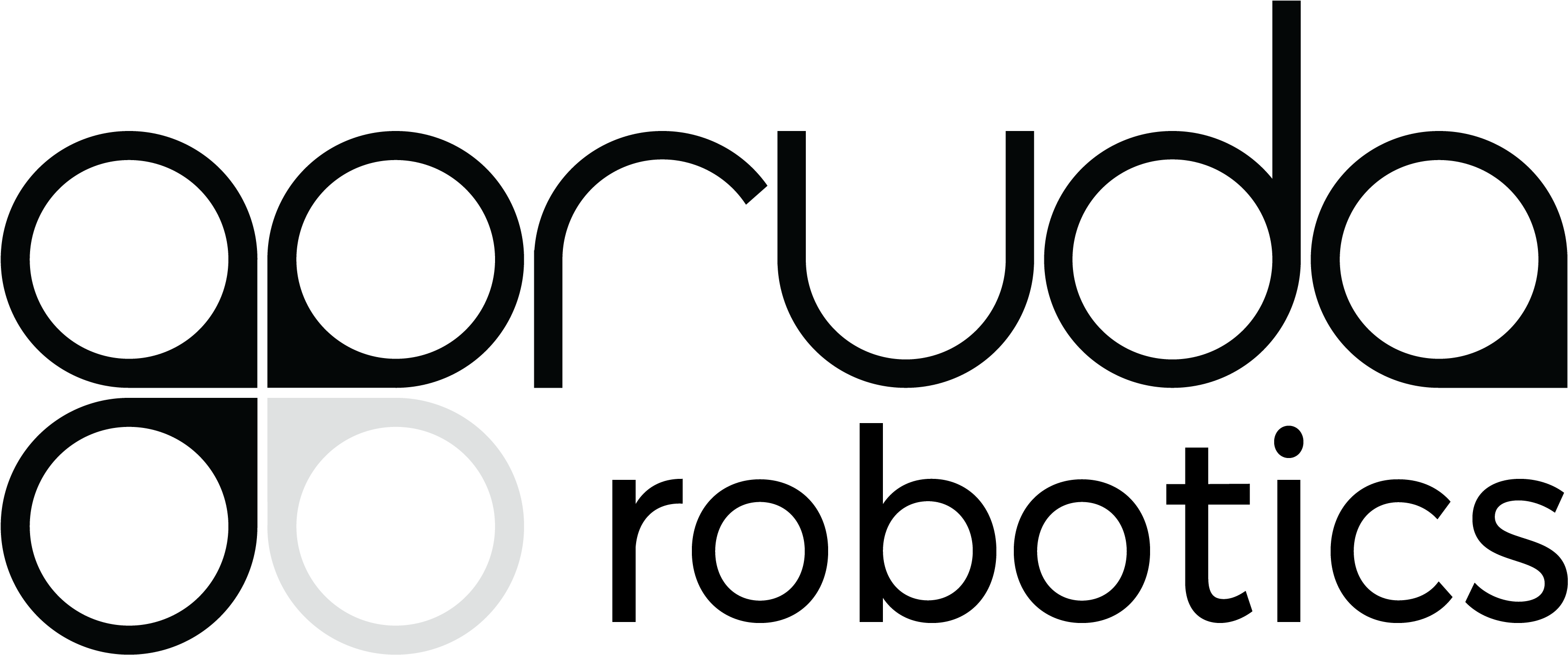 迦樓羅 桌布 壁紙 — 極簡標誌，深灰色文字 'aprudu' 和白色圓形圖標在黑色背景上。