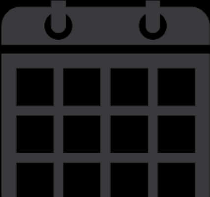 Calendar Icon 桌布 壁紙 — 極簡深灰色日曆圖示，帶有網格佈局和頂部掛環。