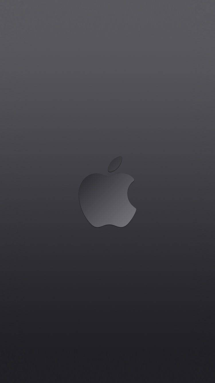 iPhone Se 桌布 壁紙 — 極簡深灰色漸變桌布，中央帶有柔和照明的微妙Apple標誌。