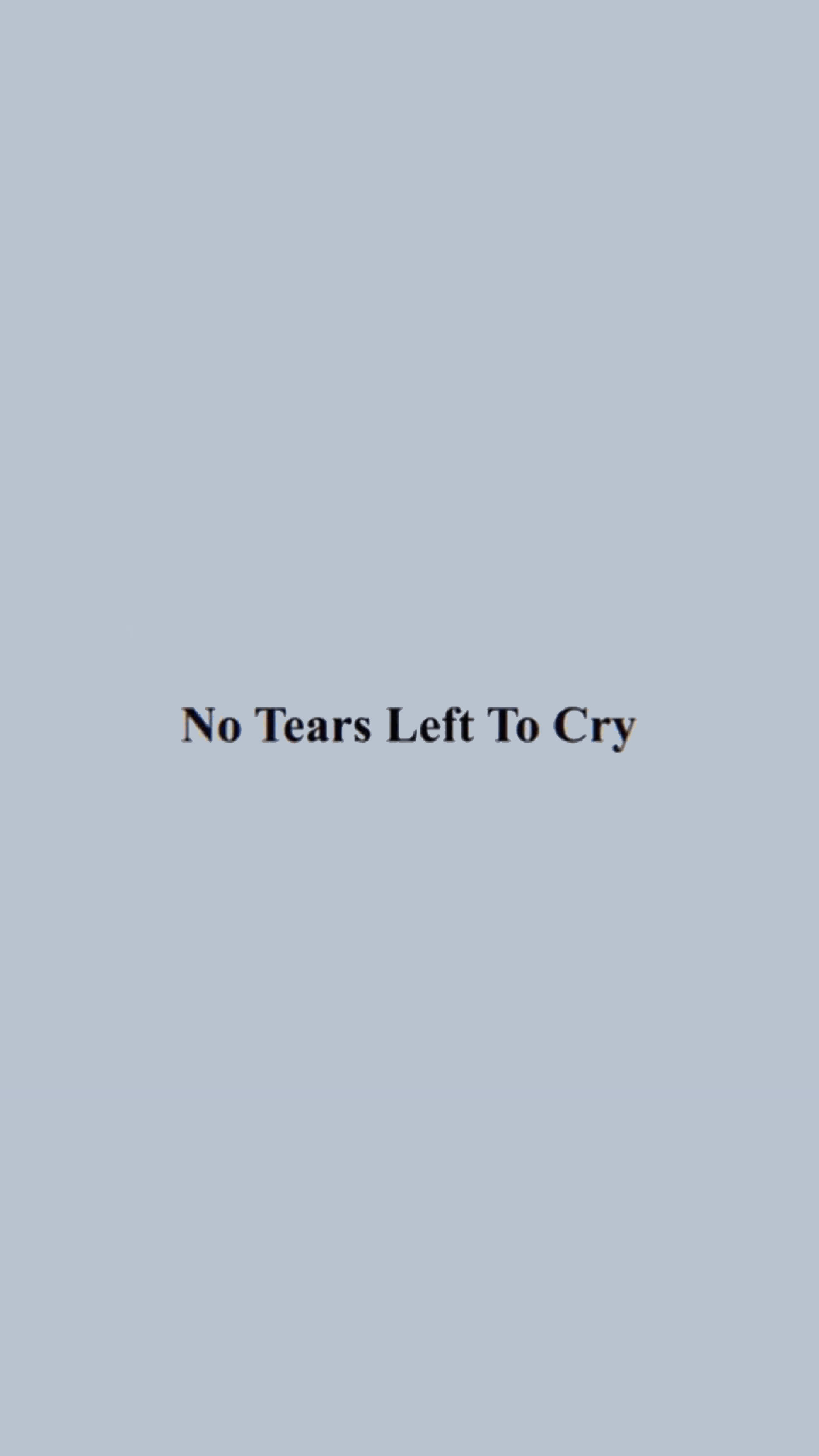 美少年動態圖 桌布 壁紙 — 極簡淺藍色背景，中央有黑色文字寫著 no tears left to cry。