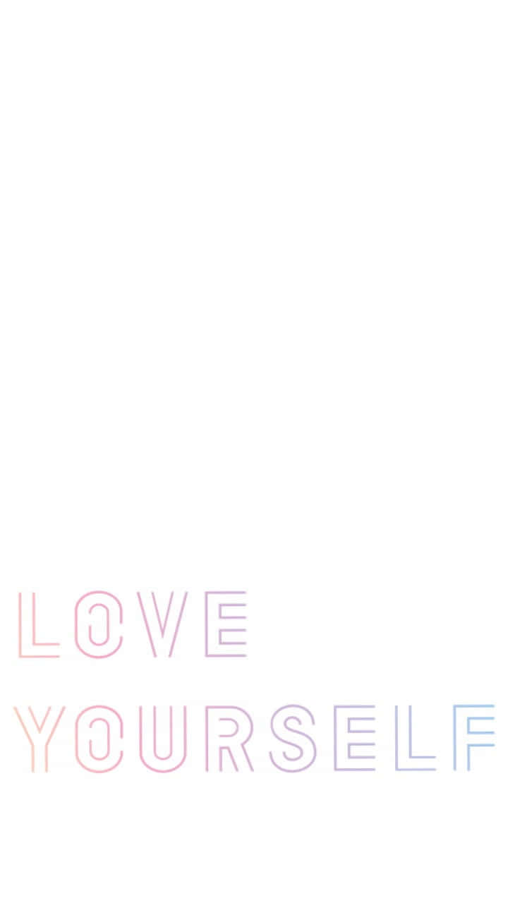 love yourself 桌布 壁紙 — 極簡漸層文字，以柔和粉彩色調在純白背景上呈現「愛自己」字樣。