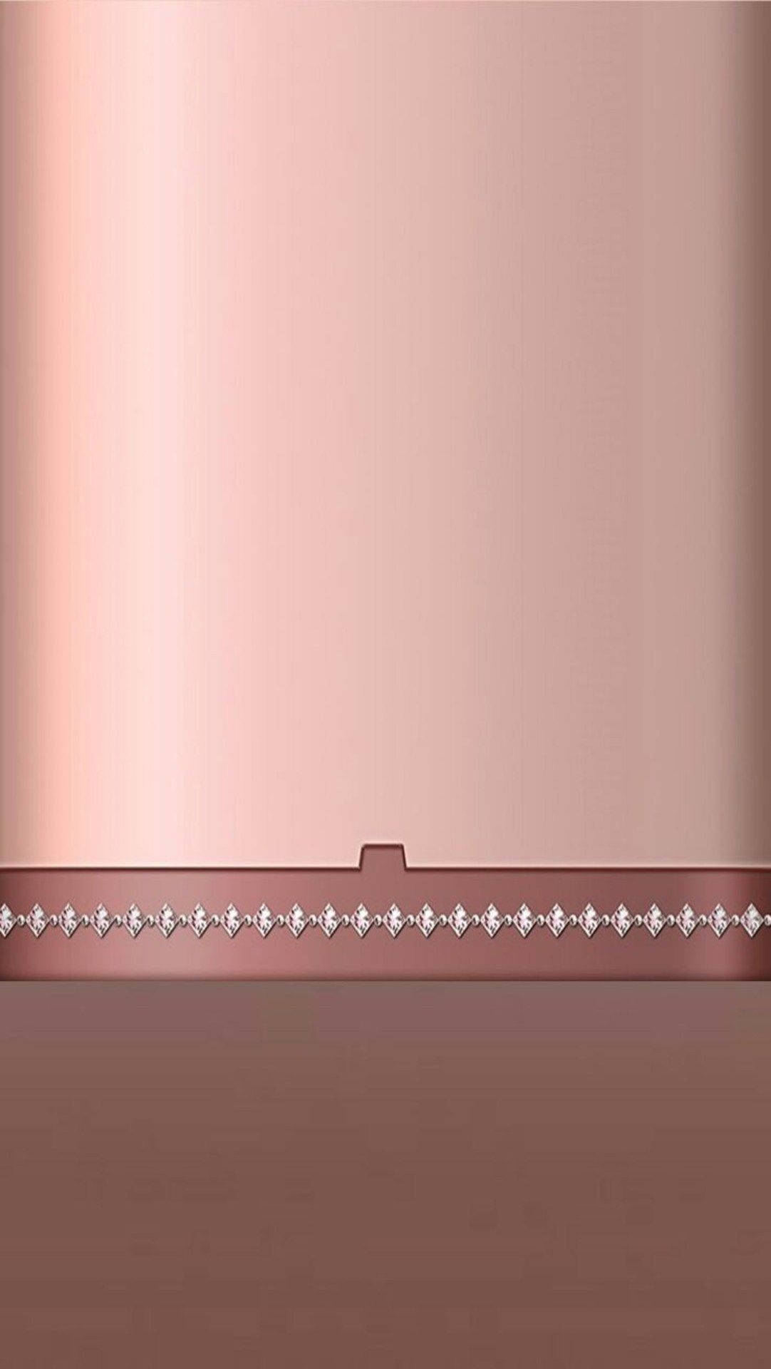 玫瑰金 桌布 壁紙 — 極簡漸變粉紅色背景，底部有一條閃閃發光的鑲鑽條。