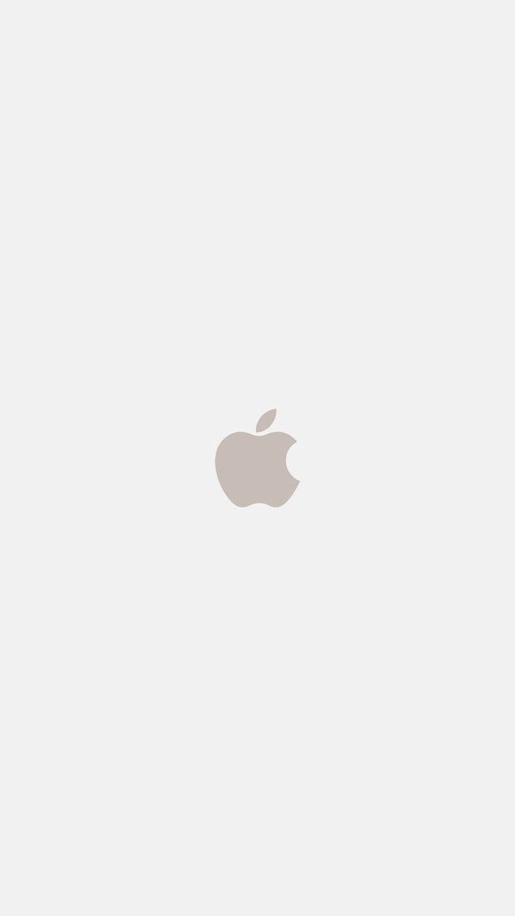 極簡 iPhone 桌布 壁紙 — 極簡灰色Apple標誌居中於純淺灰色背景上。