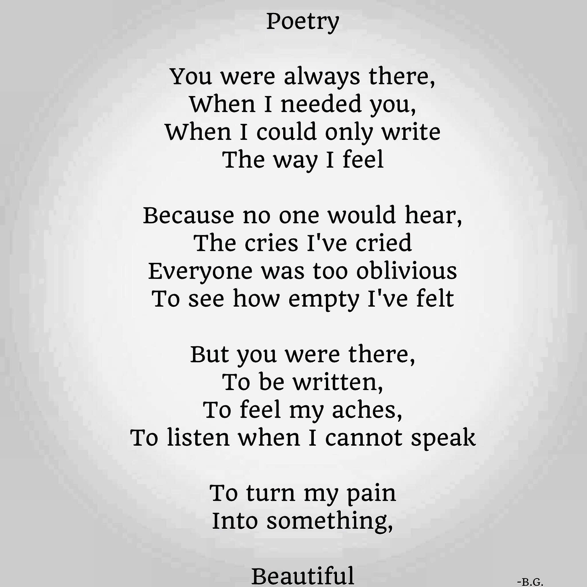 poetry 桌布 壁紙 — 極簡灰階桌布，中央黑色文字呈現一首關於情感支持和沉默理解的感人詩歌。