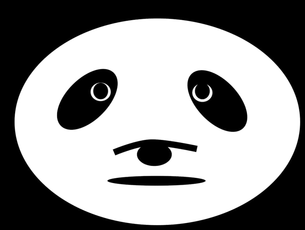 極簡熊貓臉圖形 壁紙