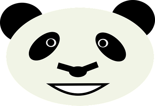 極簡熊貓臉圖案 壁紙