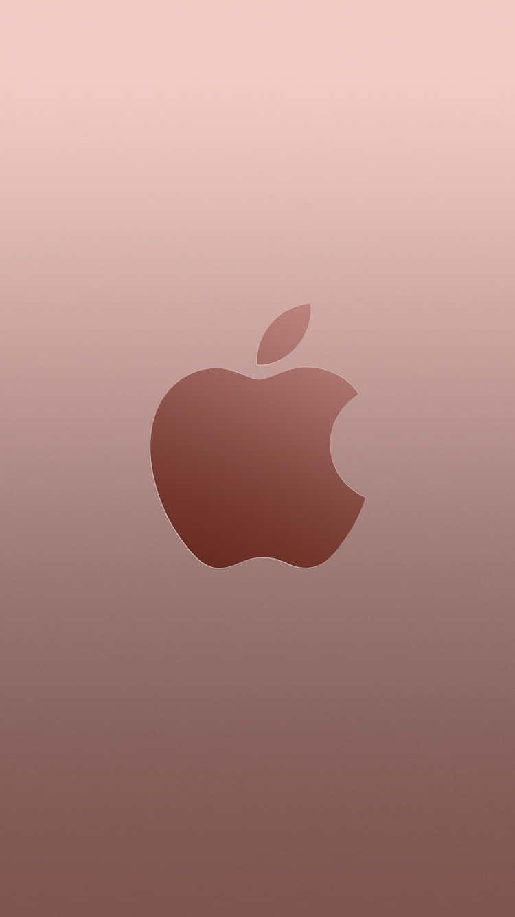 Logos 桌布 壁紙 — 極簡玫瑰金漸變背景，中央放置一個低調的Apple標誌，採用柔和金屬色調。