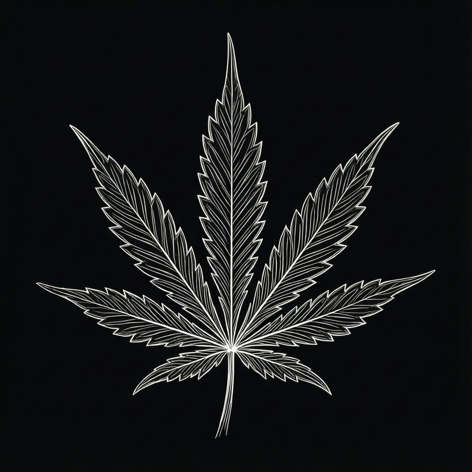 極簡線條藝術葉片 壁紙
