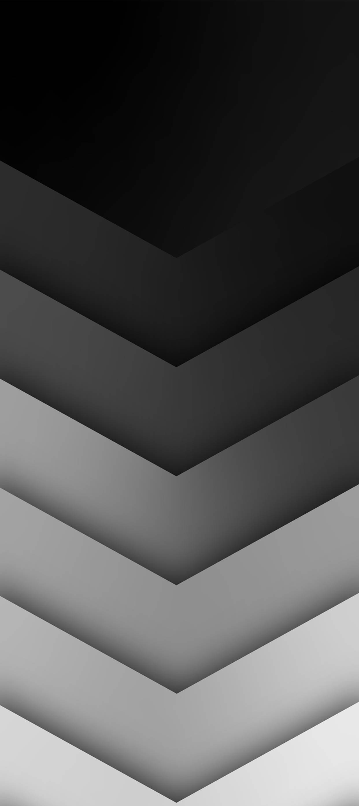 Black And Grey iPhone 桌布 壁紙 — 極簡風格單色桌布，採用分層人字形圖案，呈現漸變灰階色調。