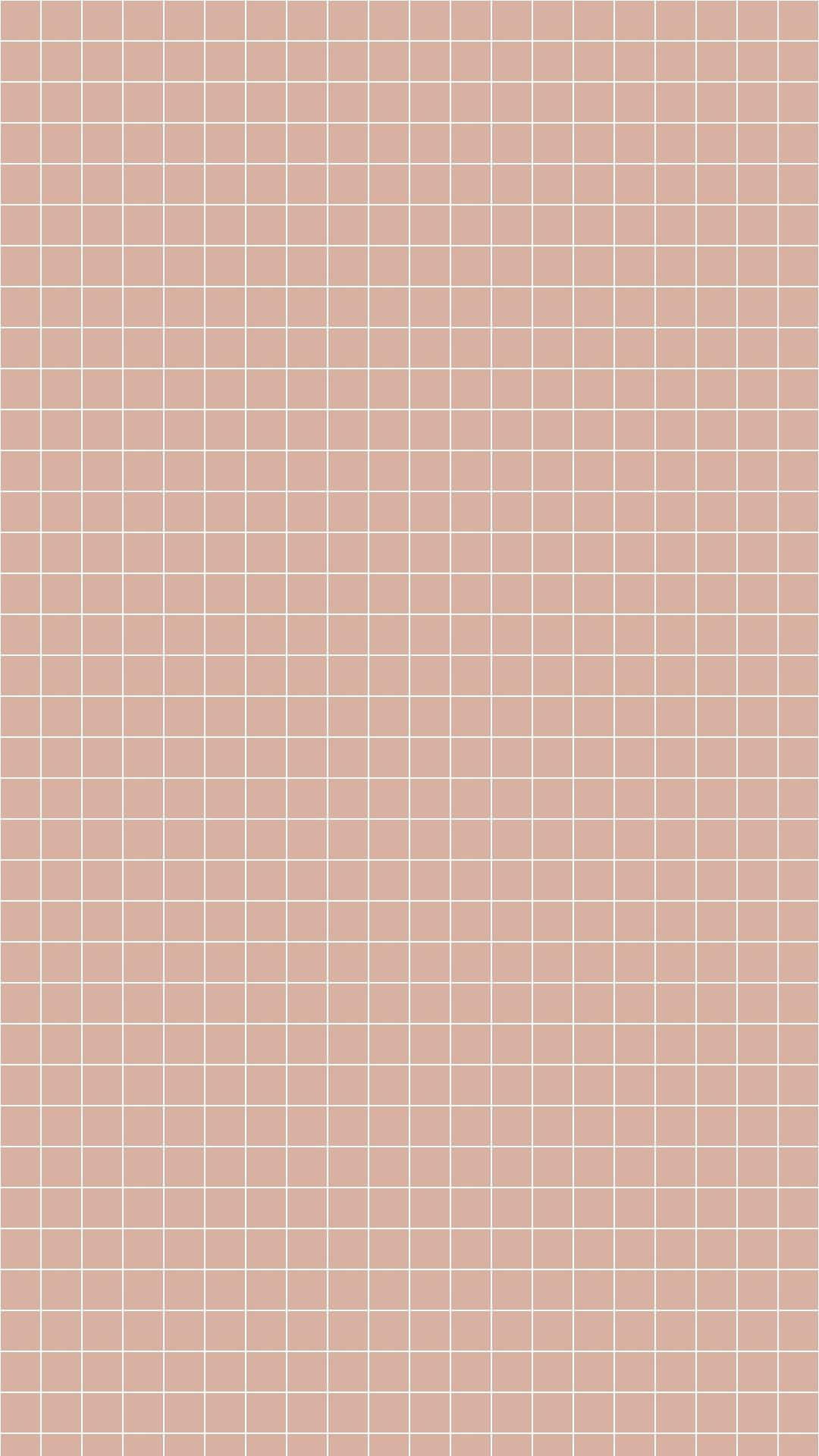 Plain Aesthetic 桌布 壁紙 — 極簡風格壁紙，以純色背景上細白線組成的柔和粉紅色網格圖案。