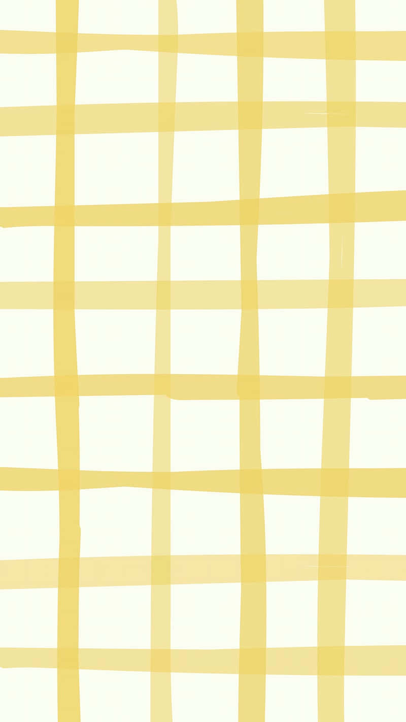 Plaid 桌布 壁紙 — 極簡風格壁紙，奶油色背景上以柔和黃線形成網格。