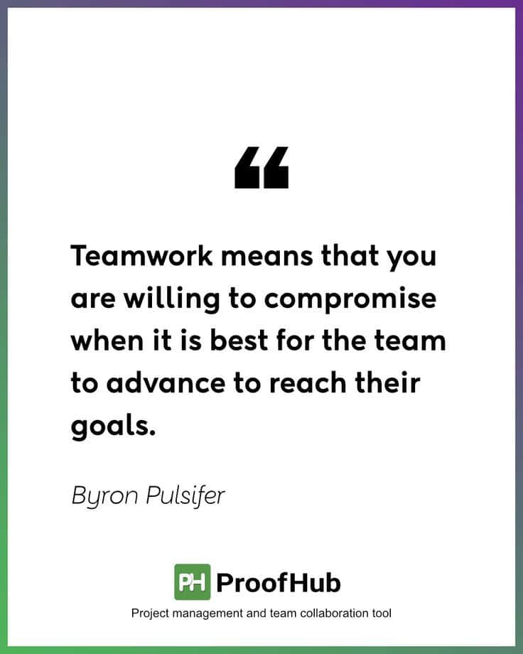 Teamwork Memes 桌布 壁紙 — 極簡風格引言圖形，白底黑字，帶漸變邊框。