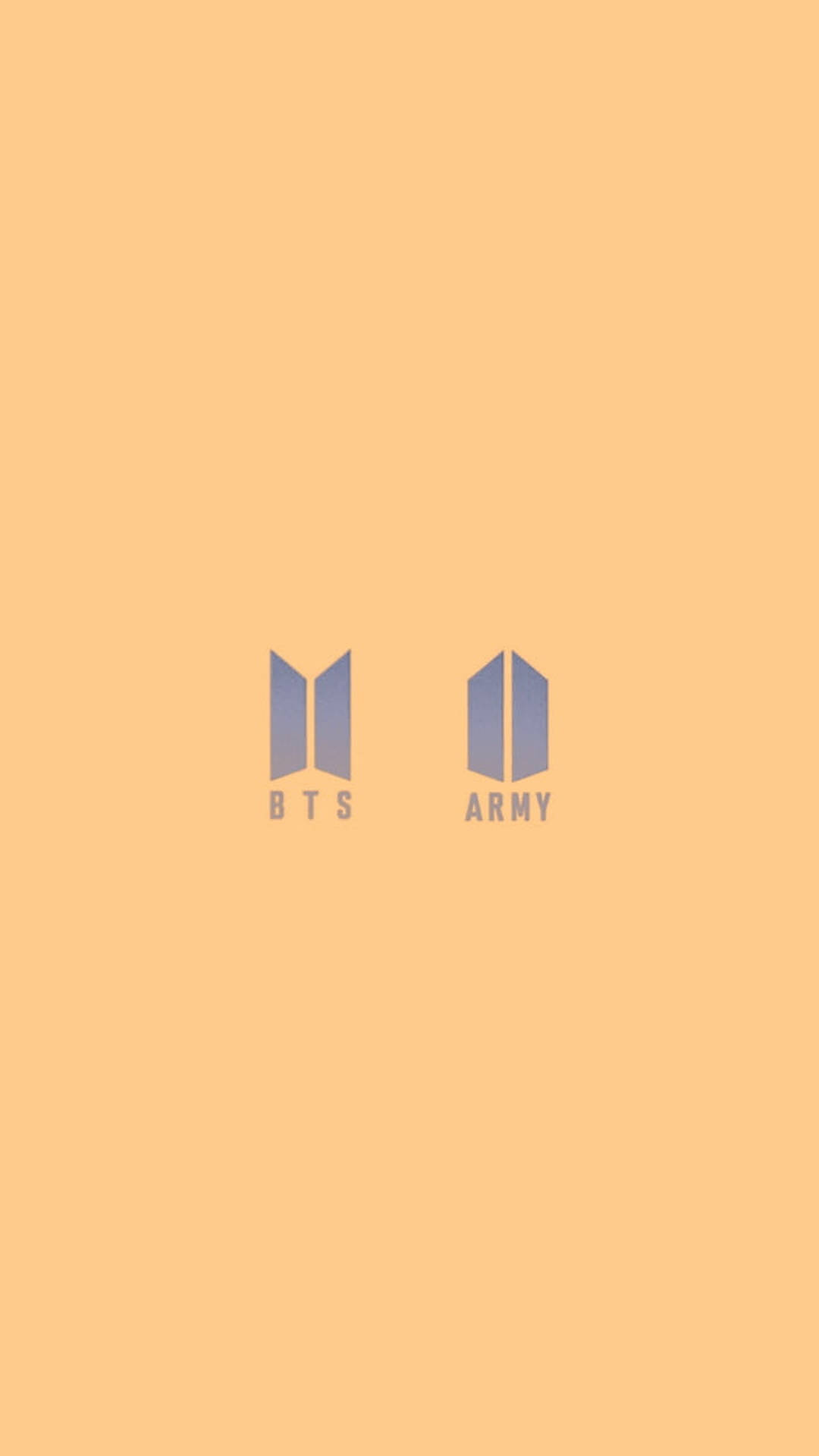BTS 和 ARMY 標誌在蜜桃色背景上