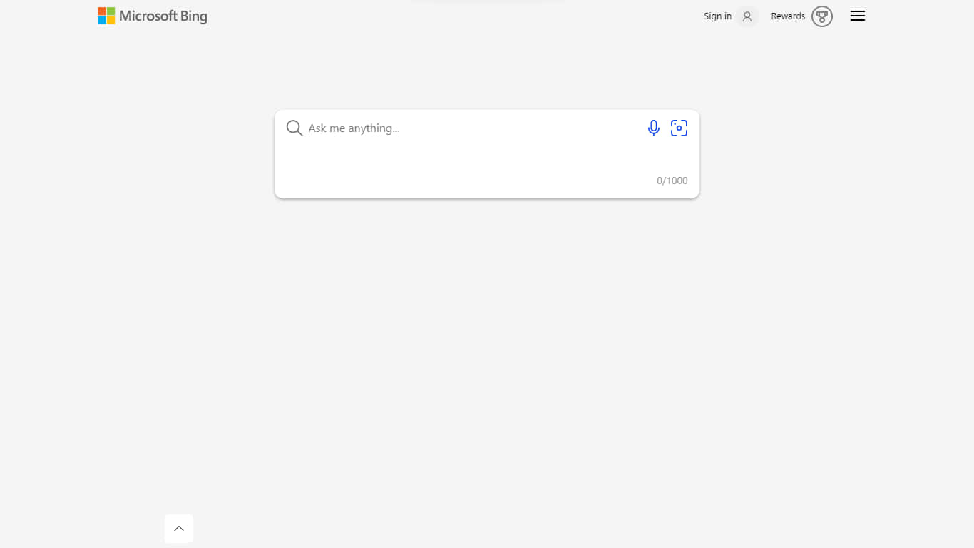 Microsoft Bing 搜尋引擎首頁，附有搜尋列