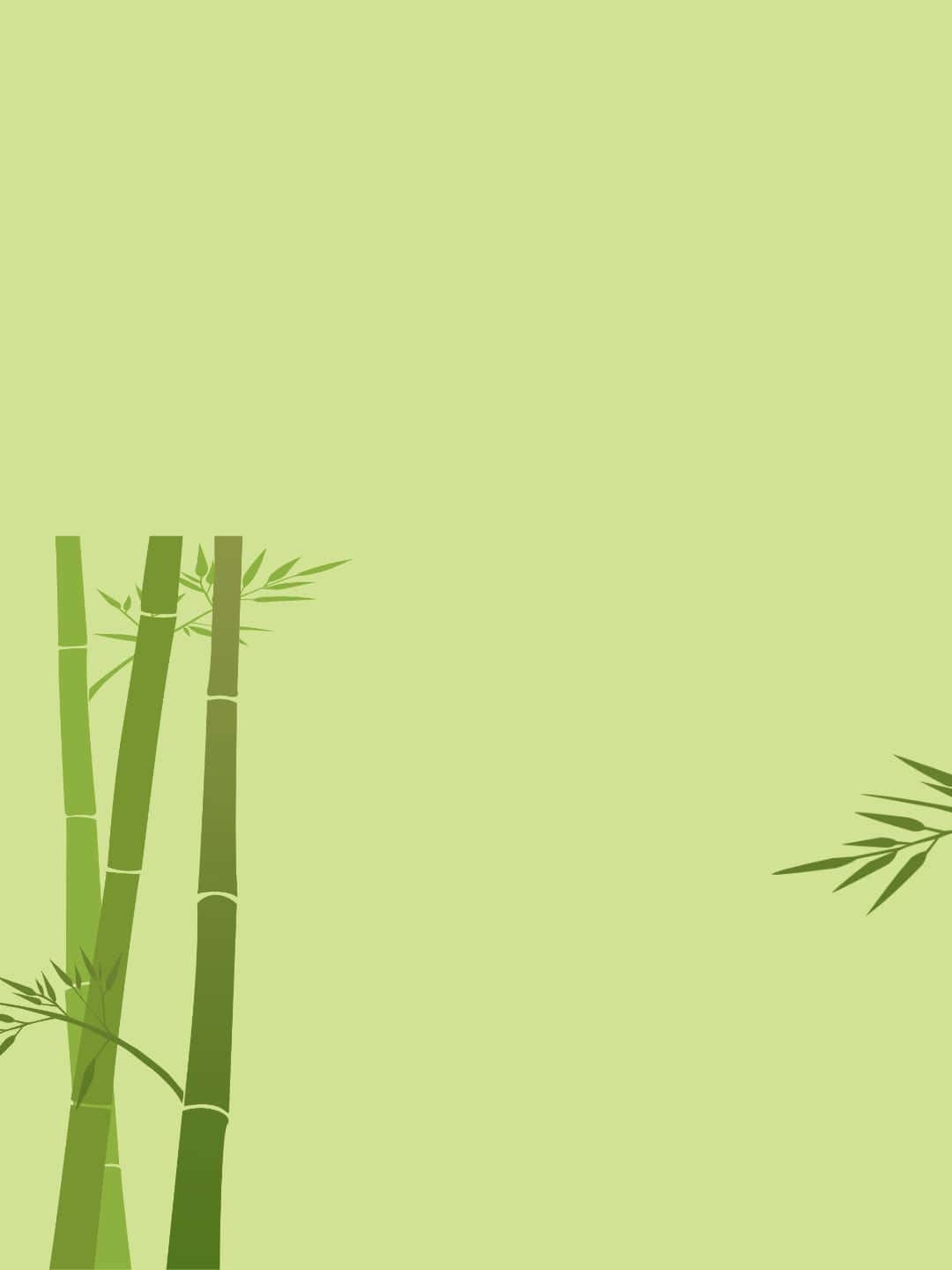 Bamboo Tree 桌布 壁紙 — 極簡風格的竹莖和竹葉，呈現不同深淺的綠色，襯托在柔和的淺綠色背景上。