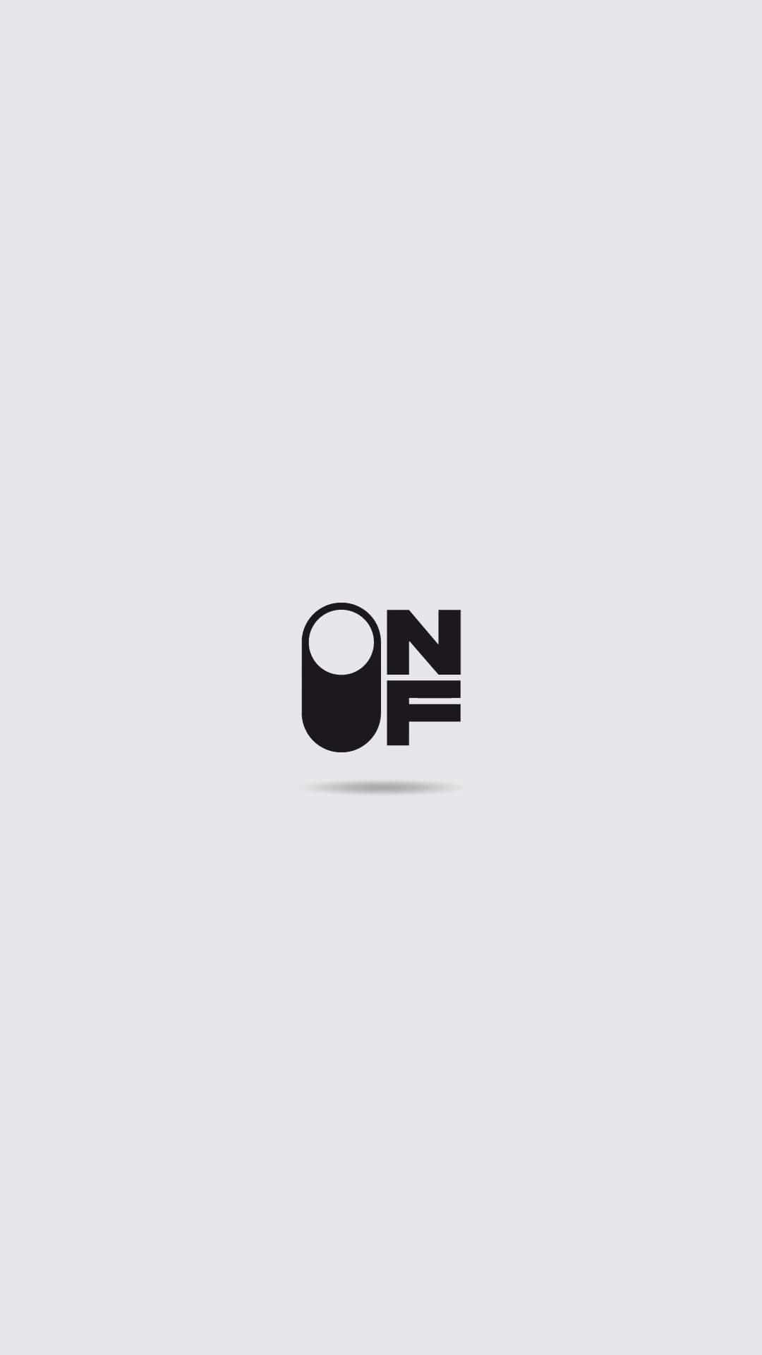 Minimalist Logo 桌布 壁紙 — 極簡黑白標誌，中央放置風格化的「ON」和「OFF」文字，背景為淺灰色。
