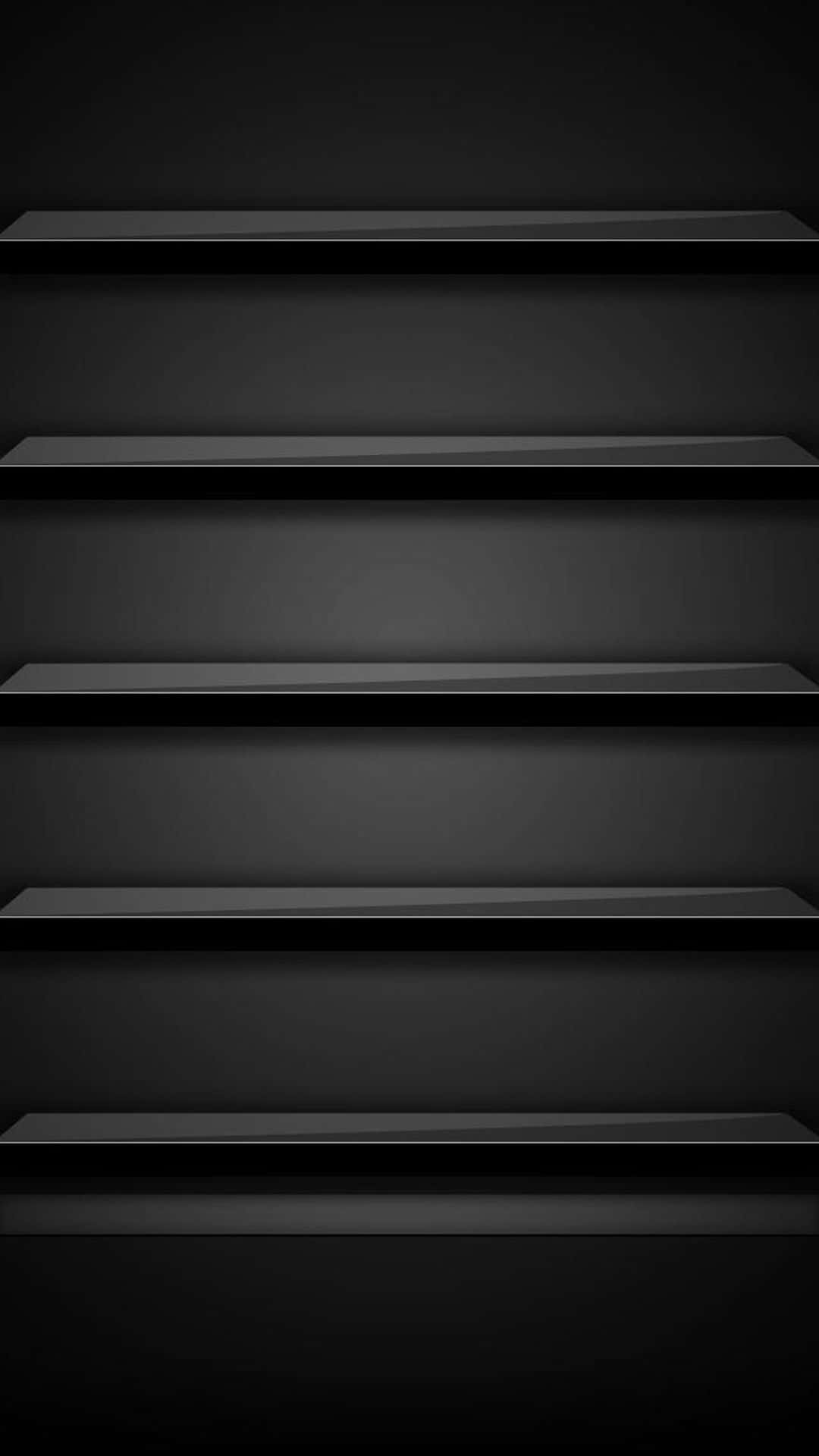 cool iPhone home screen 桌布 壁紙 — 極簡黑色層架逐漸隱沒於陰影中，營造出時尚現代的抽象構圖。