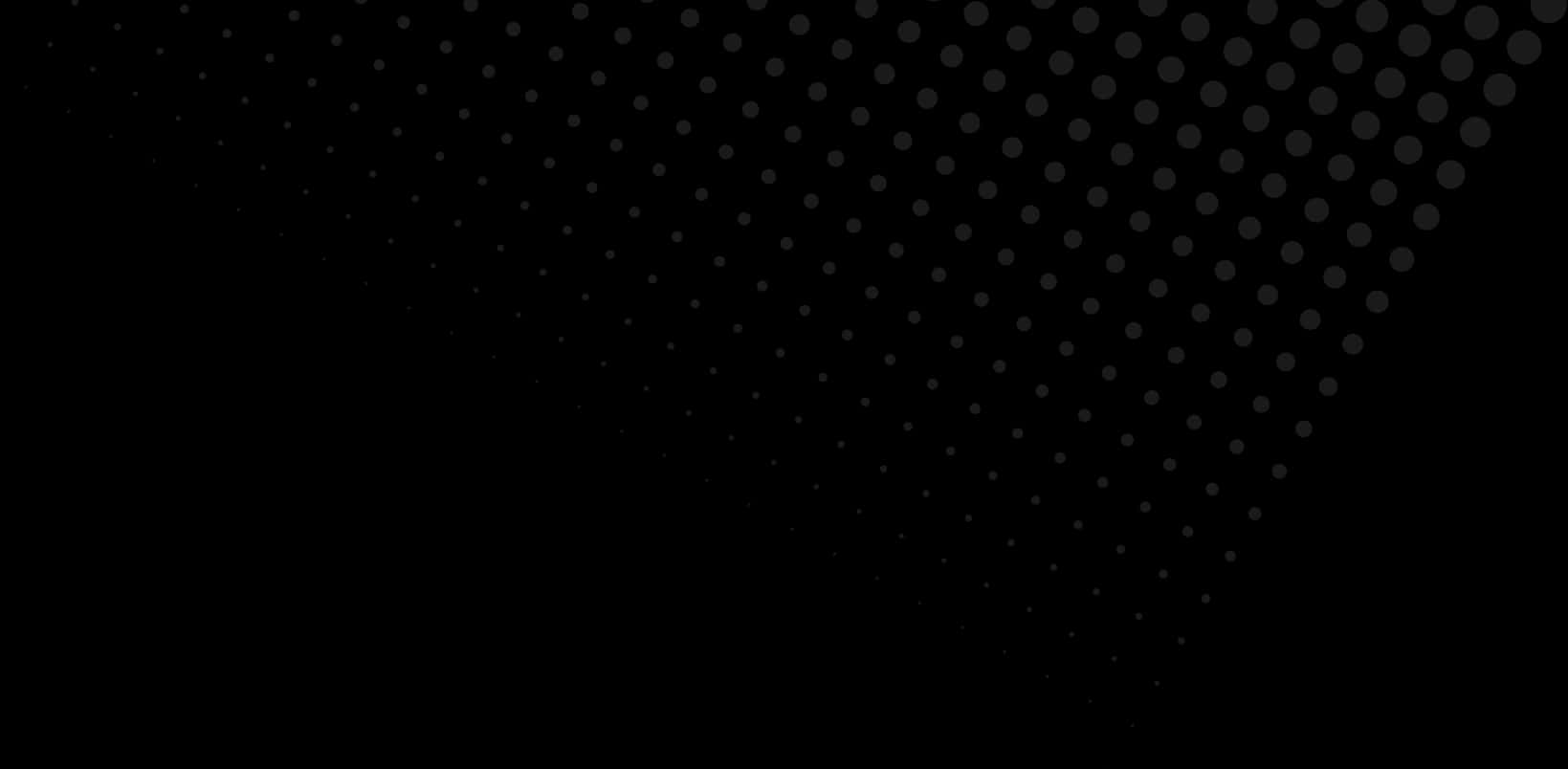 Graphics Design 桌布 壁紙 — 極簡黑色背景，帶有灰色圓點的對角漸變，從稀疏到密集逐漸淡出。