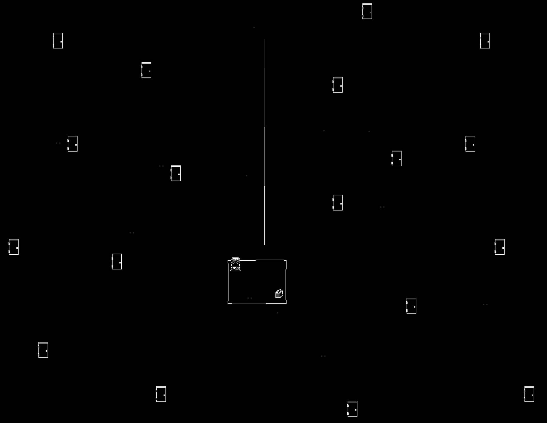 黑色背景上的白色矩形數字界面 — Omori GIF 壁紙