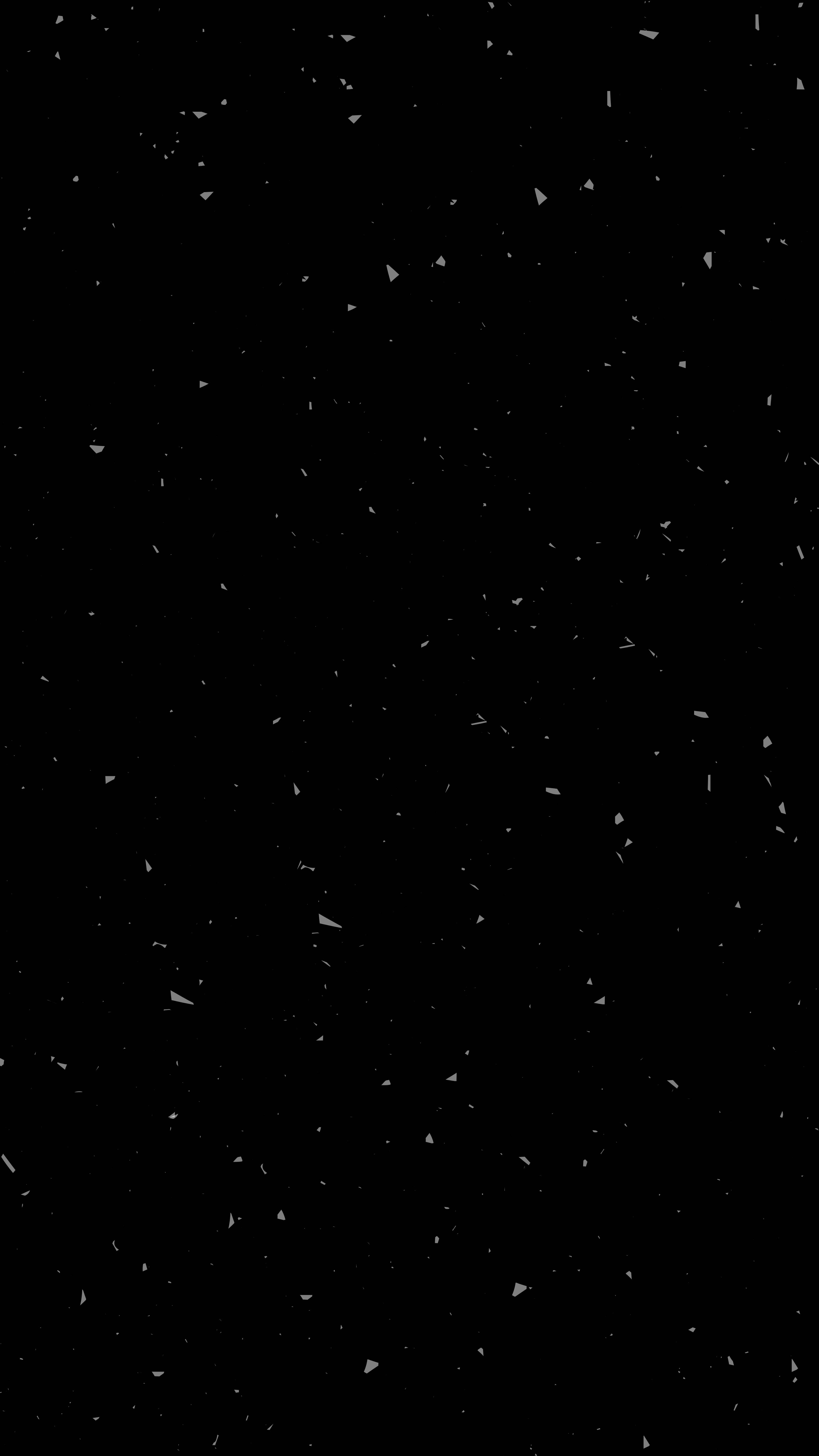 black textured 桌布 壁紙 — 極簡黑色背景，散落著白色幾何碎片，營造出宇宙或抽象數位紋理。