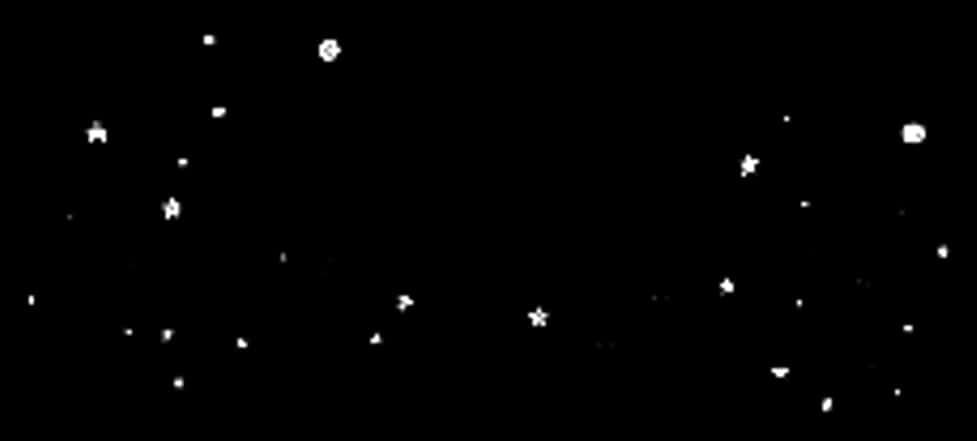 星星 桌布 壁紙 — 極簡黑色背景，散落著細小的白色像素星星。