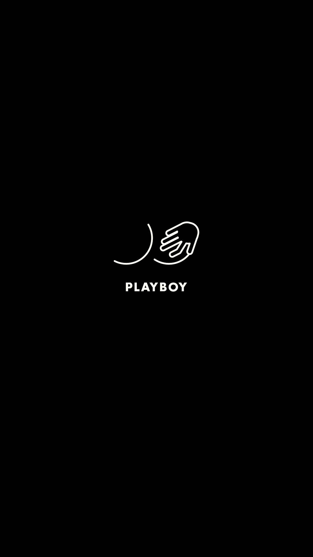 Playboy Aesthetic 桌布 壁紙 — 極簡黑色背景，白色Playboy標誌和文字居中於畫面。