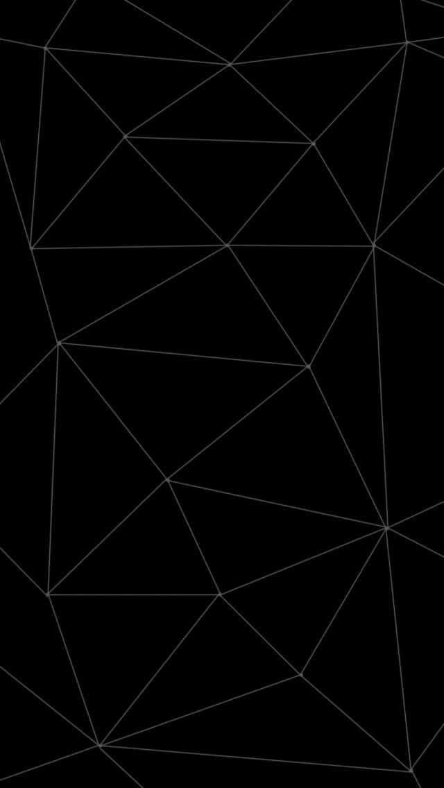 Geometric iPhone 桌布 壁紙 — 極簡黑色背景，飾有白色幾何線條形成的精緻不規則三角形網絡。