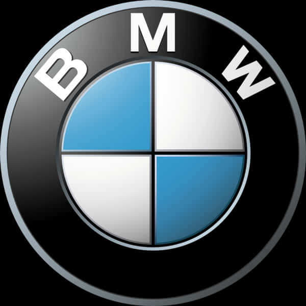 BMW 動圖 桌布 壁紙 — 標誌性的BMW標誌，黑色背景上帶有藍色和白色的四分之一圓。