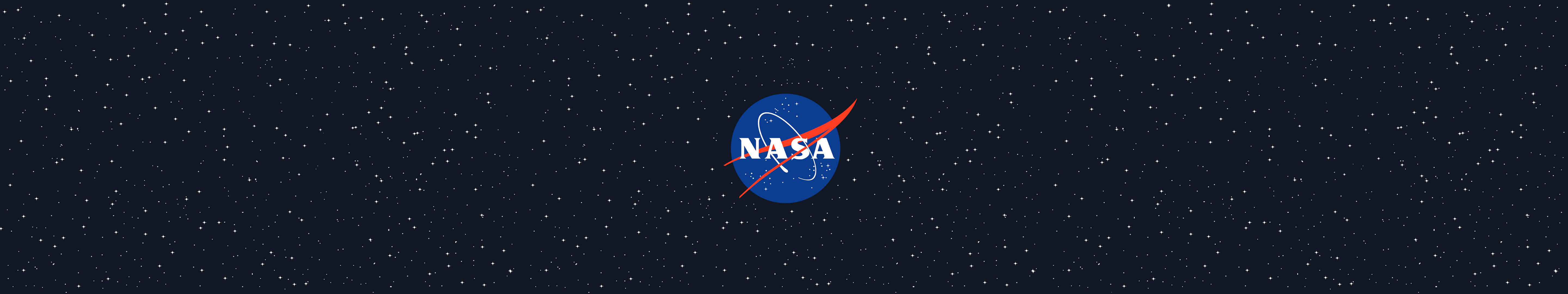 Nasa 桌布 壁紙 — 標誌性的NASA標誌置於繁星點點的夜空中央，散落著白色星星。