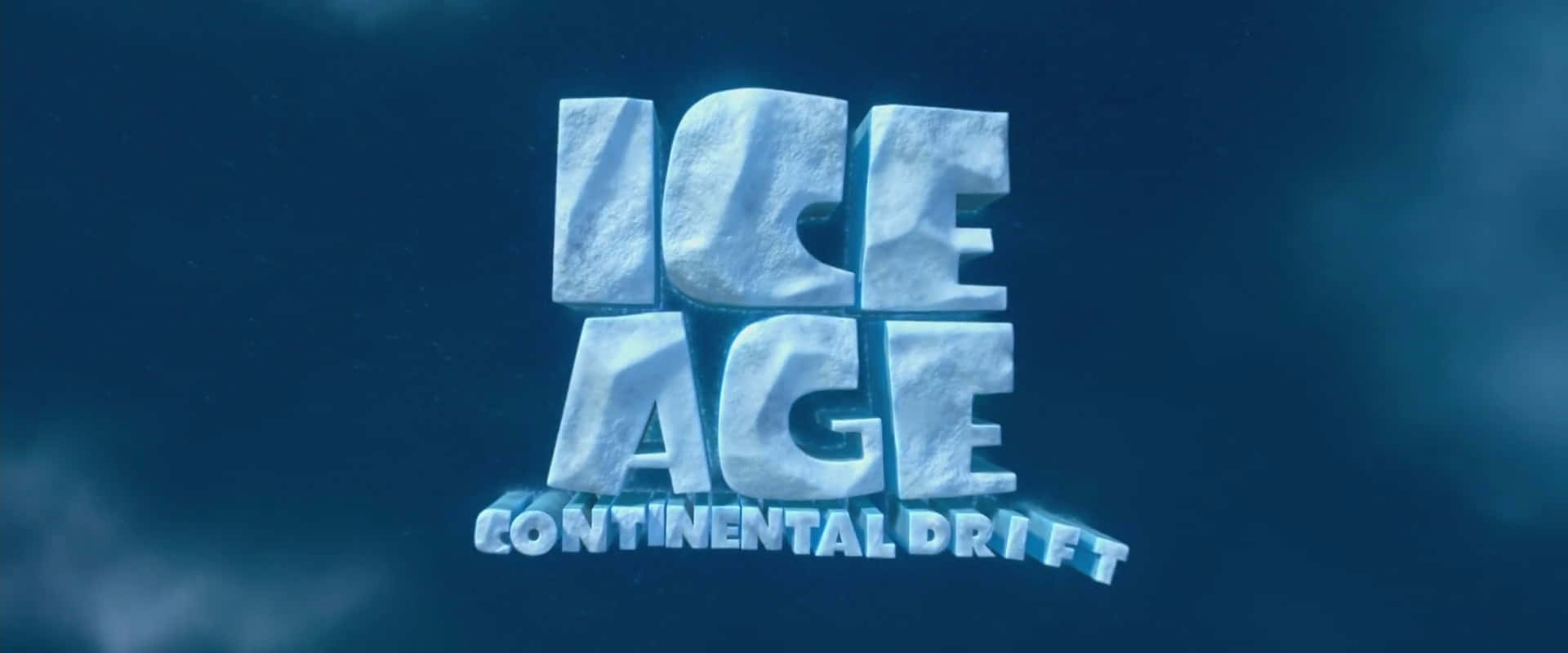 標誌 桌布 壁紙 — 標題 'Ice Age Continental Drift' 以紋理冰字體呈現在深藍色冰背景上。
