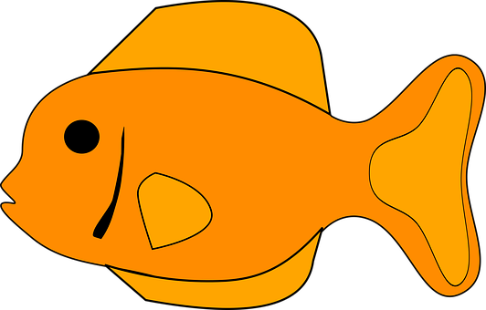 橘色卡通魚向量圖 壁紙