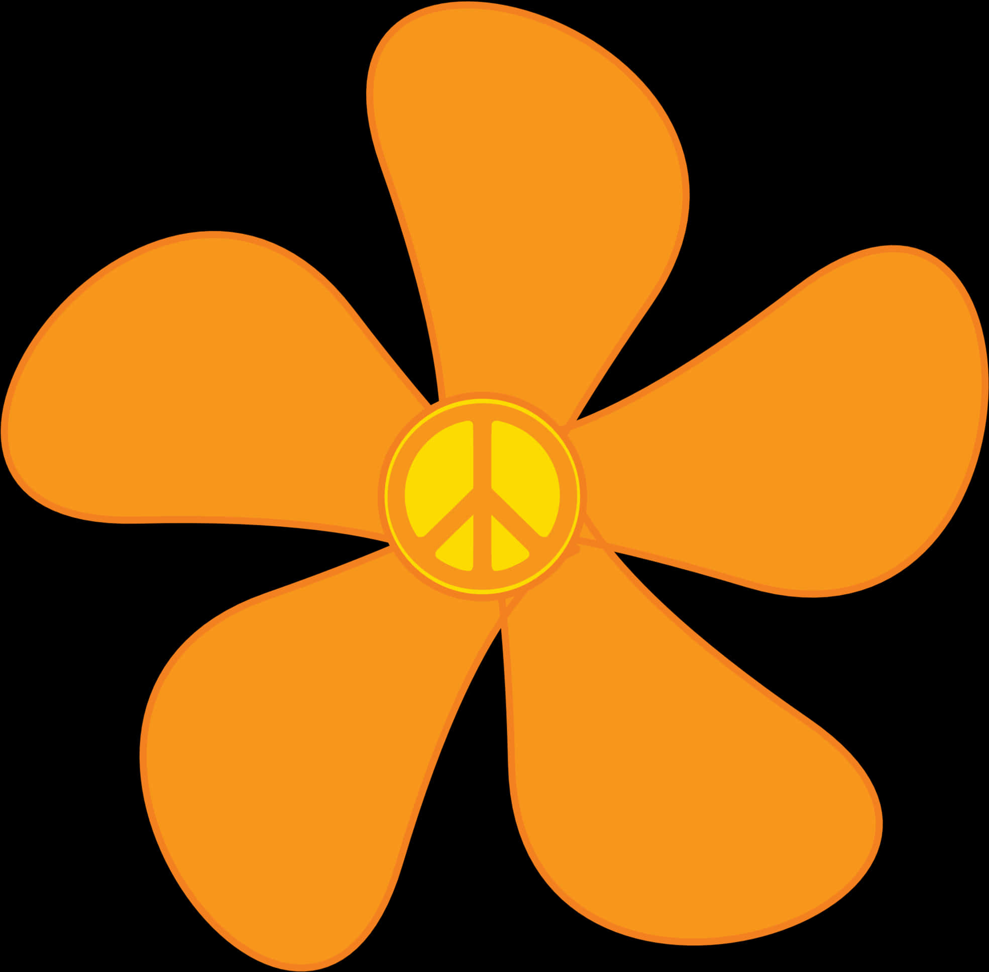 橘色和平符號雛菊 壁紙