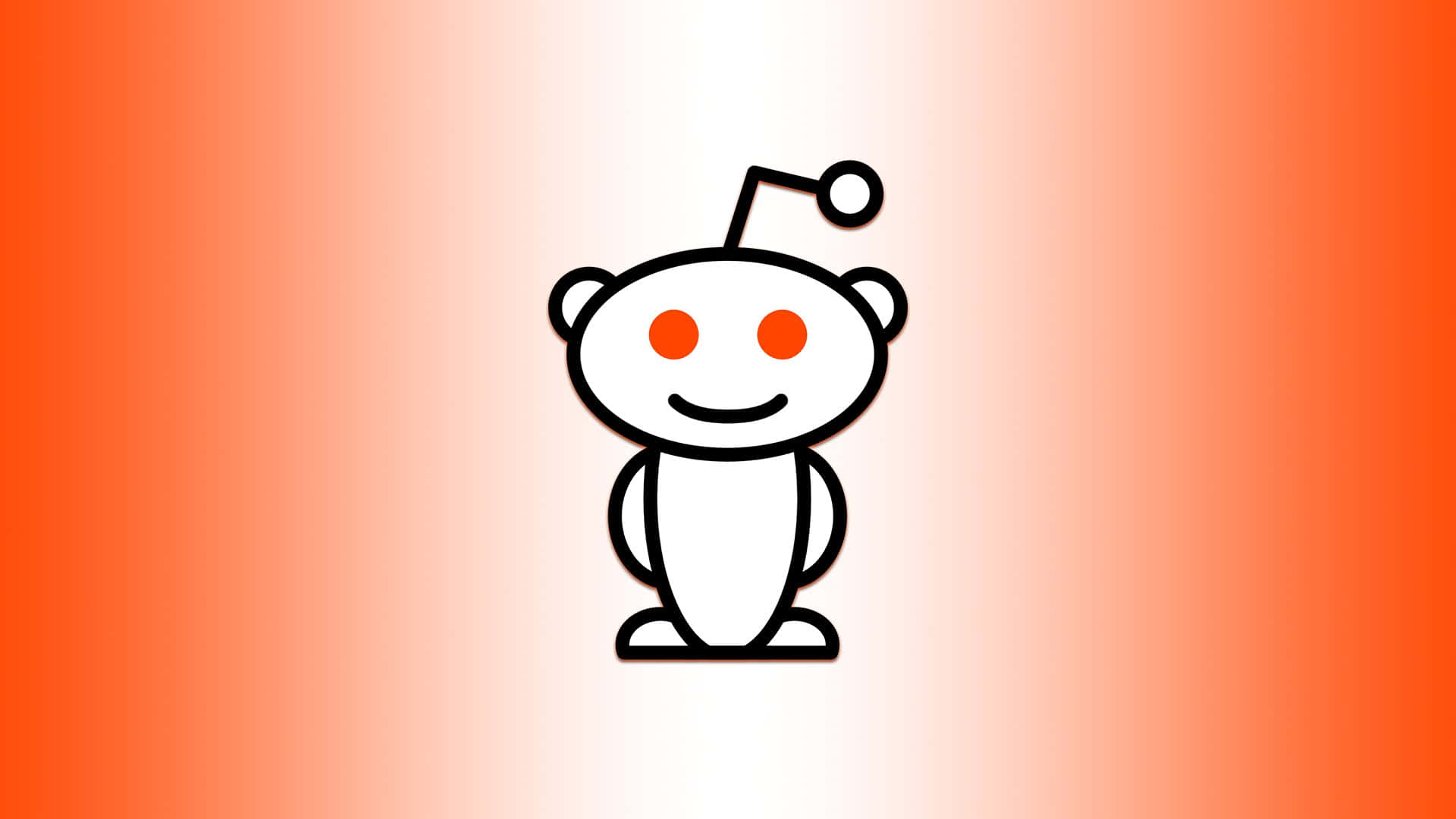 橘色背景上的白色卡通角色 壁紙
