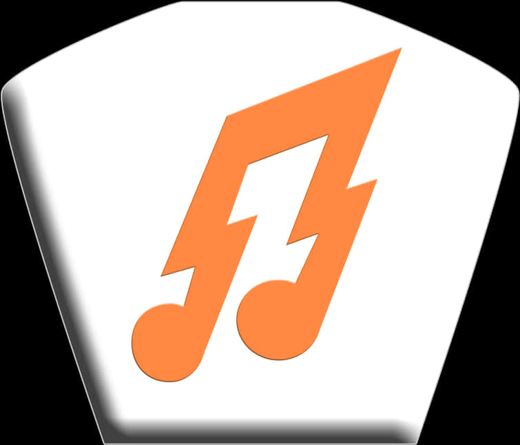 橘色閃電音符圖示 壁紙