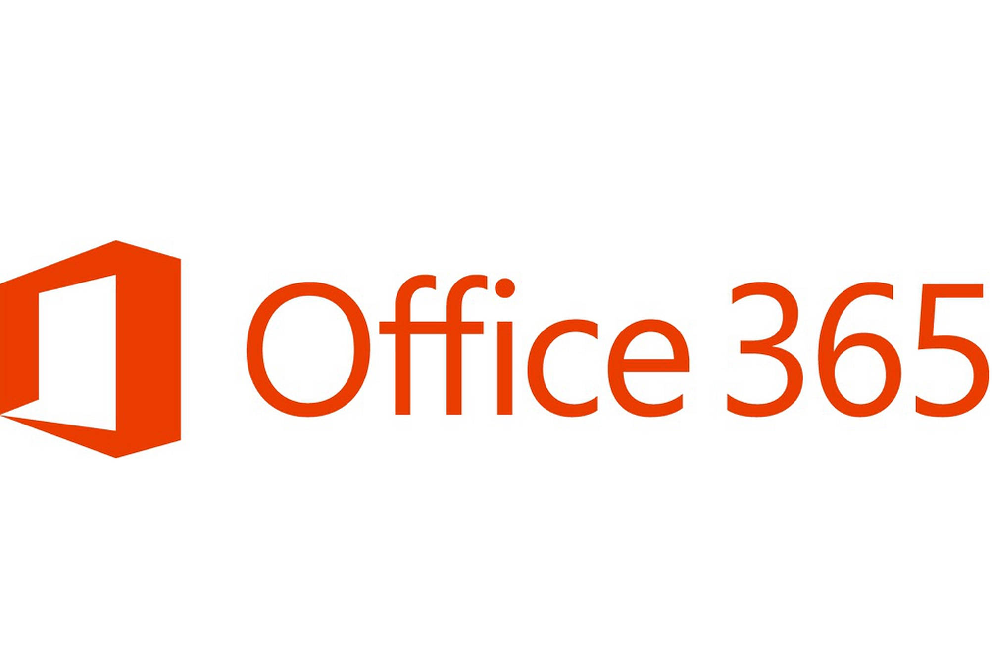 Office 365 桌布 壁紙 — 橙色Microsoft Office 365標誌，置於純白背景上，搭配簡潔現代字體。