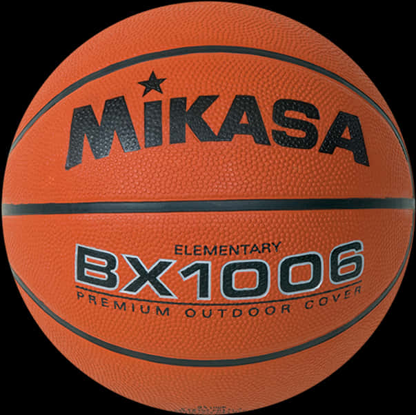 ball 桌布 壁紙 — 橙色Mikasa BX1006籃球的特寫，帶有黑色文字和接縫，背景為黑色。