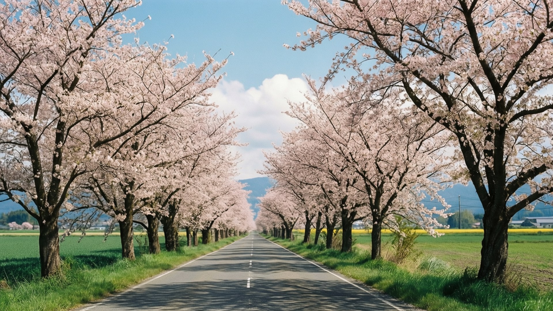櫻花大道 壁紙