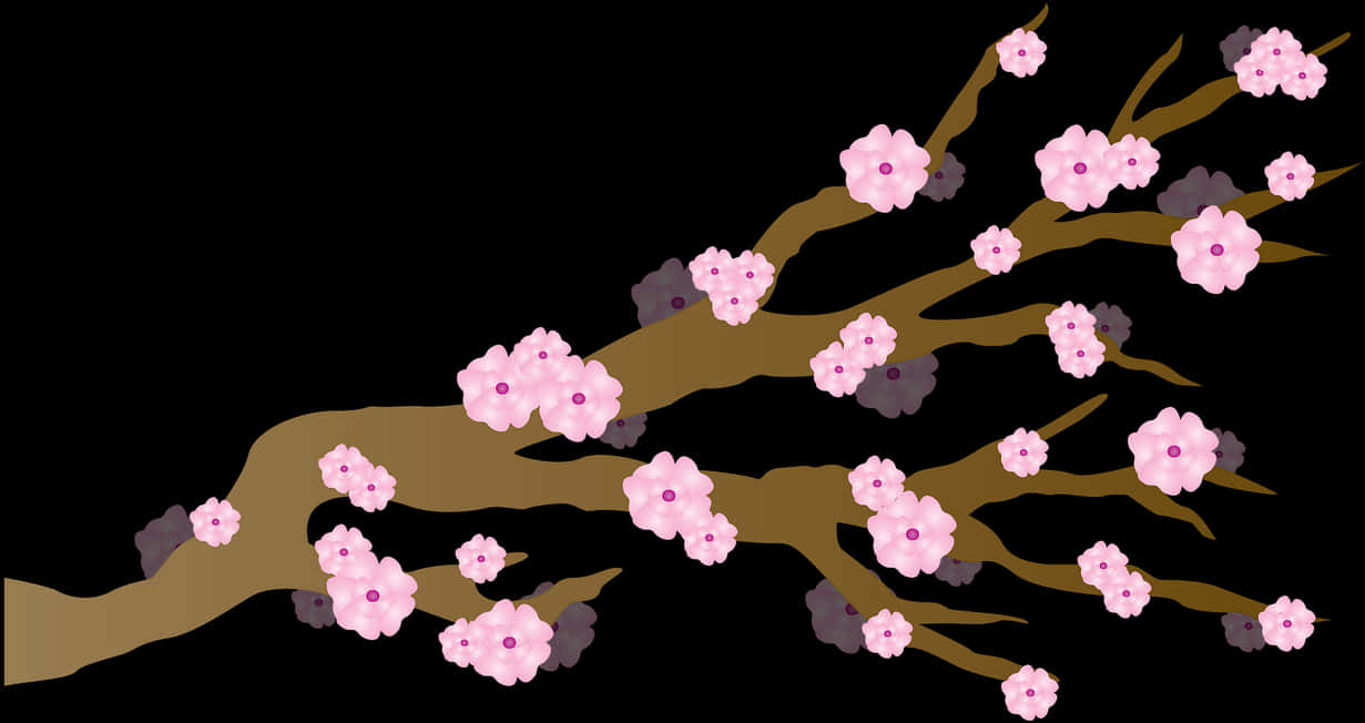 櫻花枝條插圖 壁紙