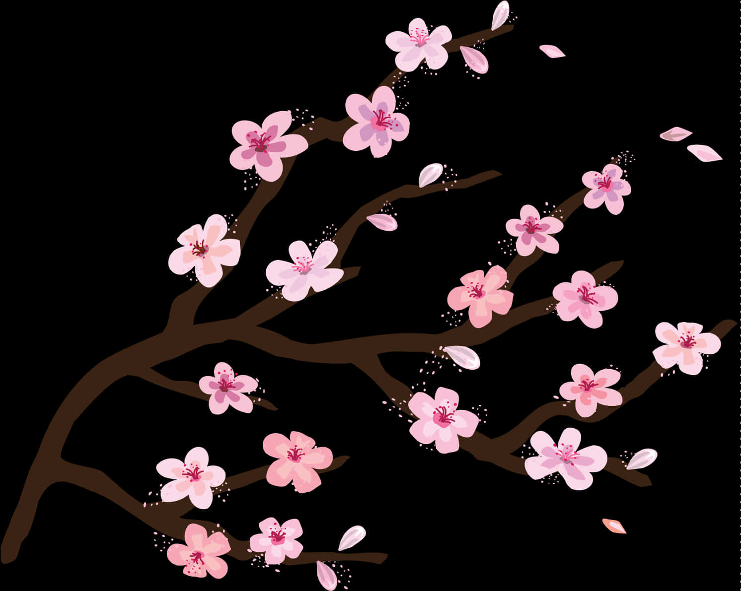 櫻花樹卡通剪貼圖 — 櫻花 壁紙