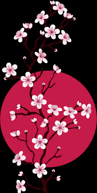 櫻花枝藝術表現 — 日式藝術 壁紙