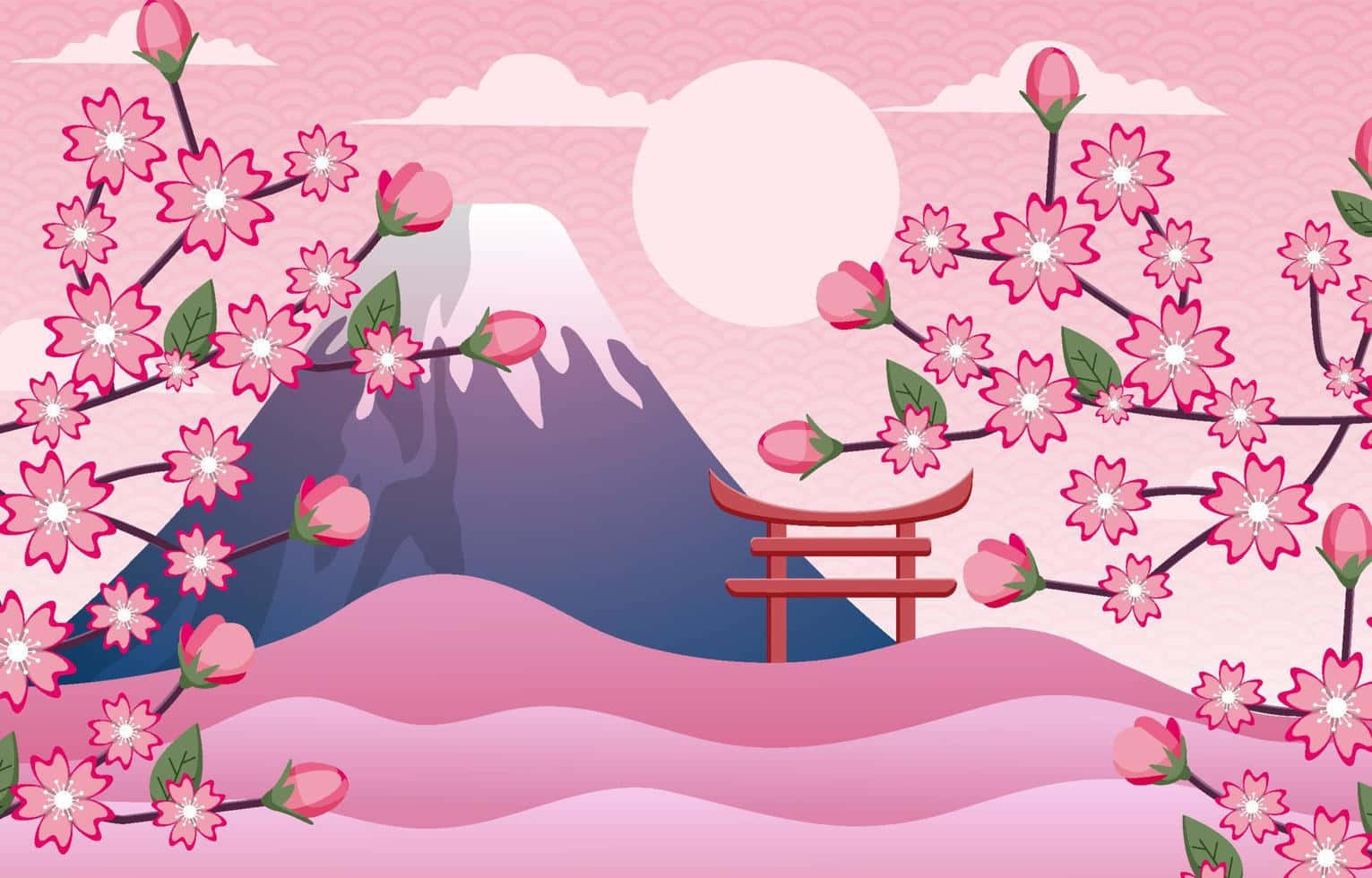 櫻花背景 壁紙