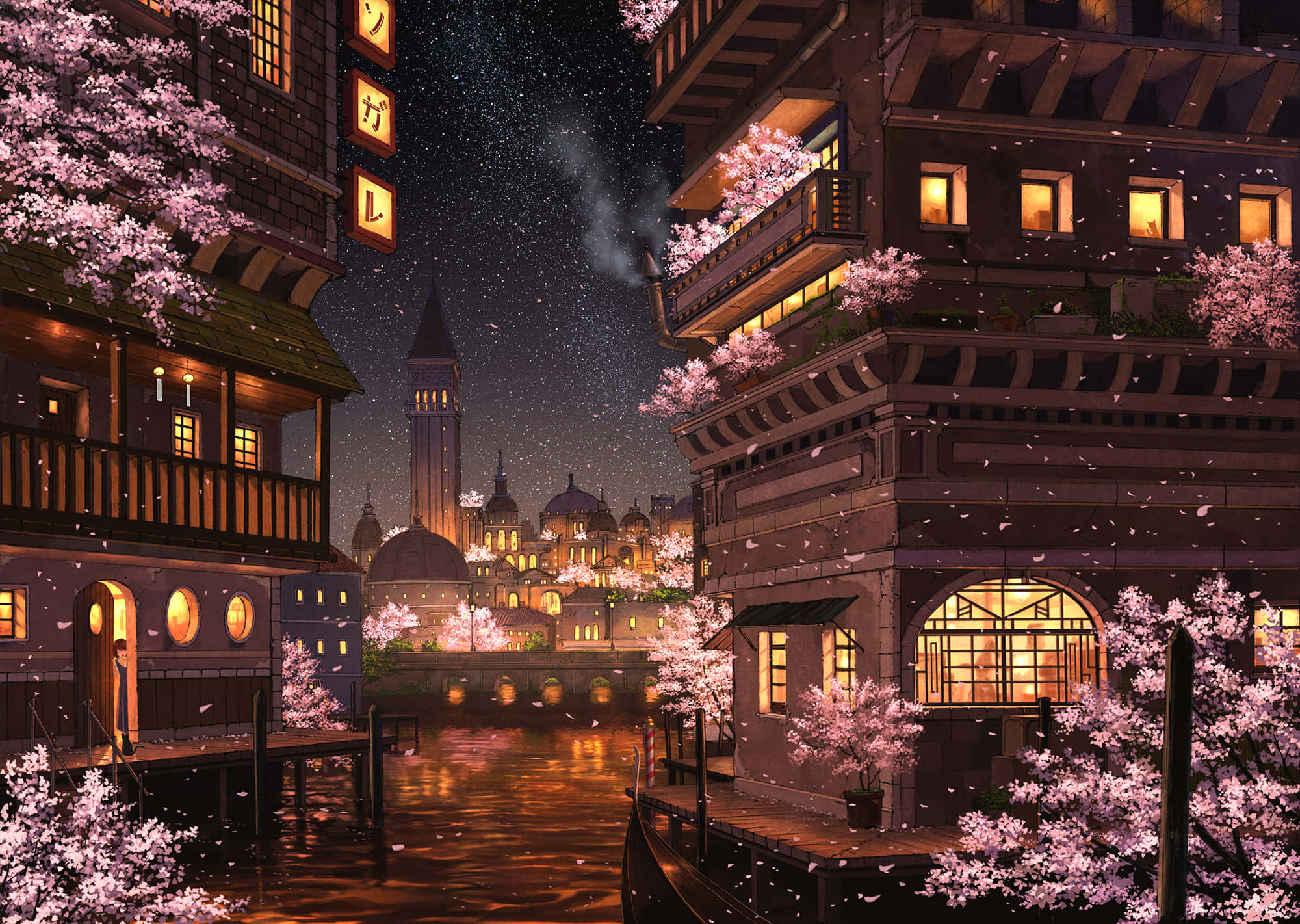 櫻花背景 壁紙