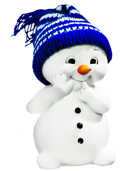 歡樂雪人公仔戴藍色帽子 壁紙