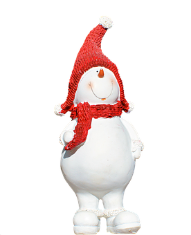 歡樂雪人紅帽圍巾 壁紙