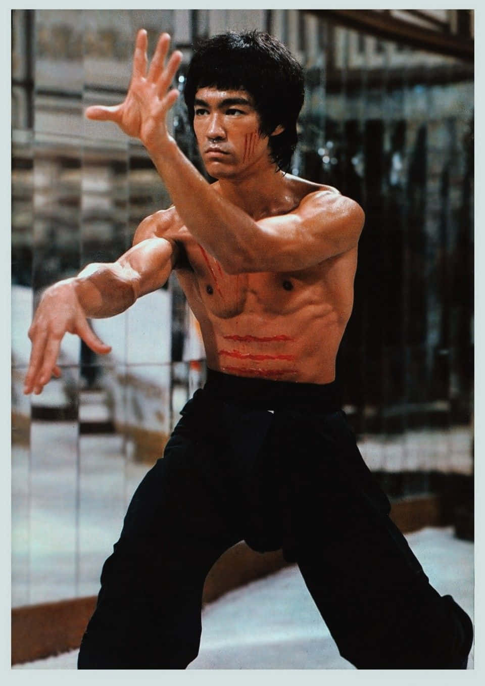 武術傳奇李小龍的肖像 壁紙