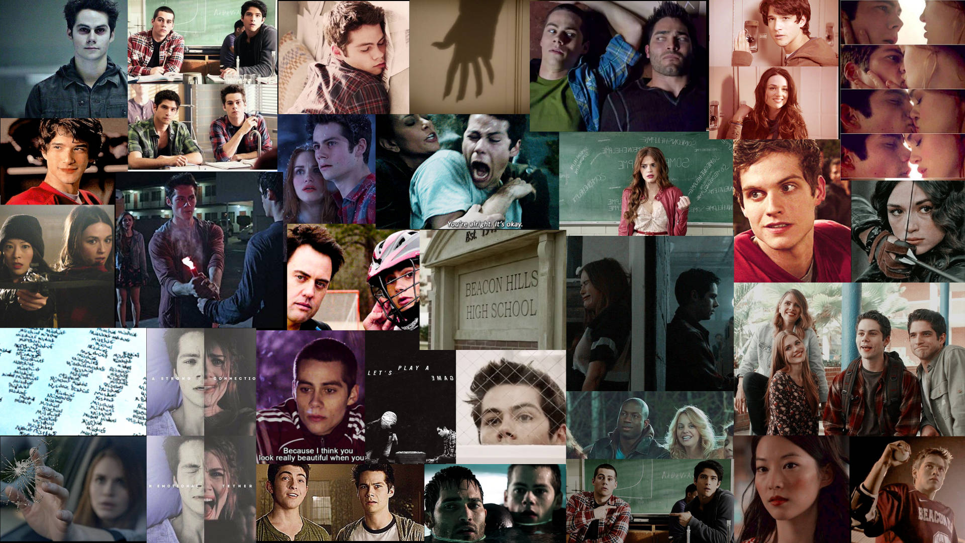 lydia martin 桌布 壁紙 — 比肯山高中超自然劇集中戲劇性青少年角色的拼貼畫。