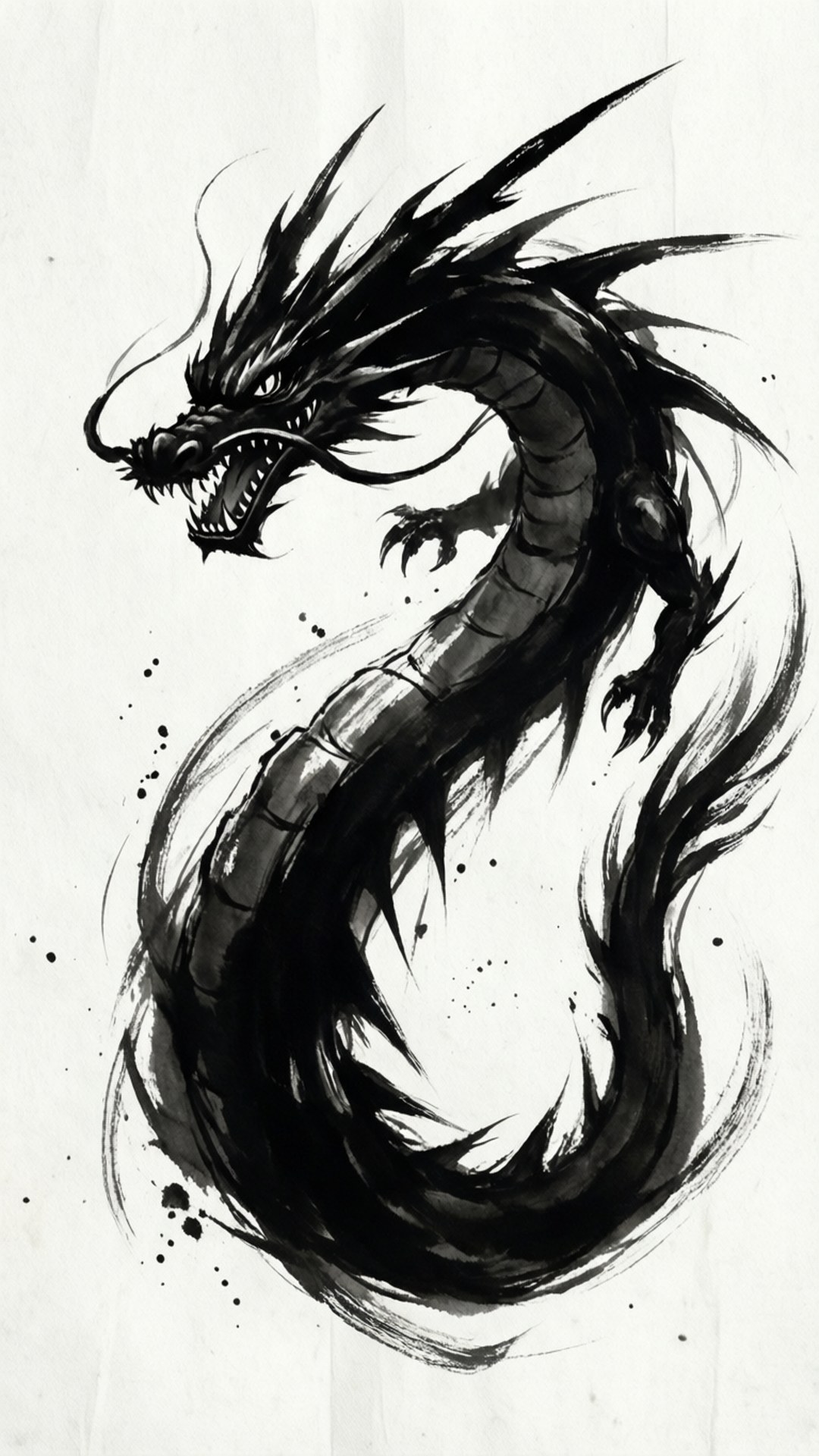 水墨蛇龍 壁紙